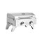 Portable 2-Burner Gas Grill Silver Stainless Steel Outdoor BBQ with Thermometer